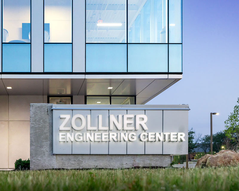 Entrance sign of the Zollner Engineering Center